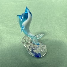 Glass Dolphin 6" Collectible Figurine Decorative Statue