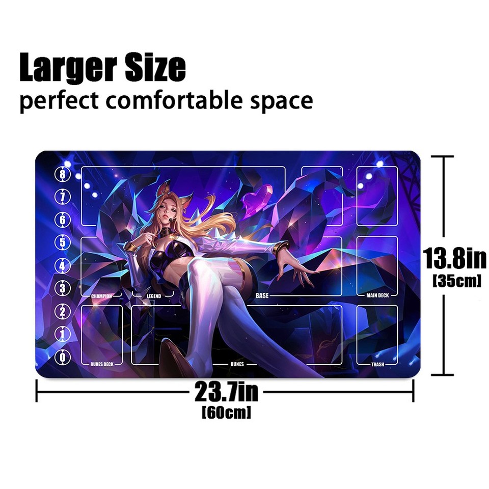 KDA Ahri Riftbound Playmat League of Legends Playmat+Bag Card Game Mat ...