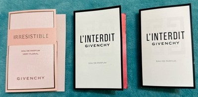3 x Set Givenchy Irresistible & L'interdit Eau de Parfum EDP Sample .03oz/1ml Ea
