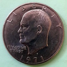 2 M&uuml;nzen 1 US Dollar Eisenhower Liberty 1971 + 1972 Kupfer/Nickel