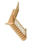 Dolls House DIY Staircase and Landing Wooden Angled Kit Miniature 22 tumdee