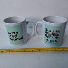 2 Go-Ahead Staff Bus Driver&rsquo;s promotional mugs 59 seconds at every stop tea cups