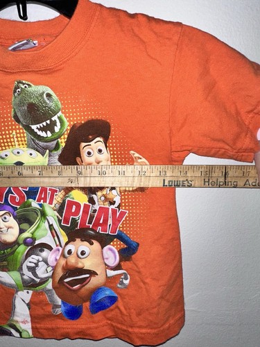 Disney Licensed Kids Toy Story T-Shirt 4T 5T Orange Vintage Buzz Lightyear Woody - Picture 5 of 6