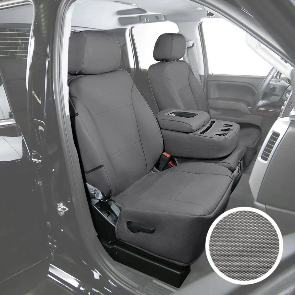 For Isuzu NPR-HD 06-19 Saddleman Cordura 2nd Row Gray Custom Seat Covers - Image 2 of 4