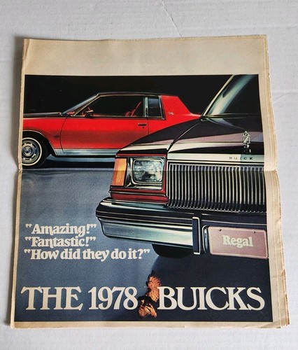 1978 Buick Newsprint Brochure Regal Century LeSabre Electra Riviera Skyhawk 78