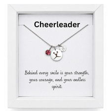 Personalized Cheerleader Necklace Letter Birt...