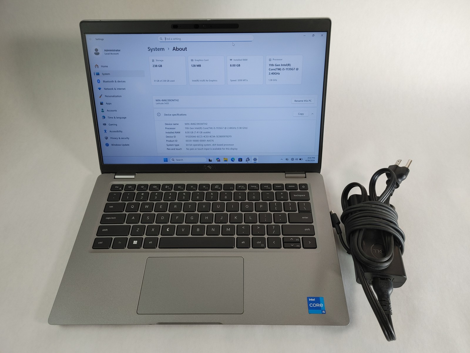 Dell Latitude 5420, 14-Inch Laptop, with Core i5 11th Gen., Windows 11 Home