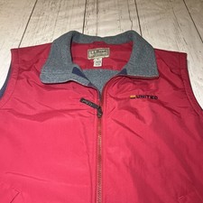 Vintage L.L. Bean WarmUp Vest Red Mens XXL United Airlines Fleece Lined Gorpcore