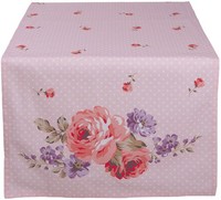 Clayre & Eef DTR64 TischläUfer Rosa, Flieder 50X140 Cm