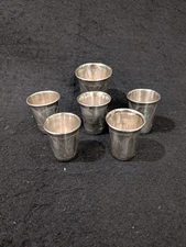 Lot Of 6 Antique Imperial Russian 84 Silver Kiddush Cups/ Vodka Beakers