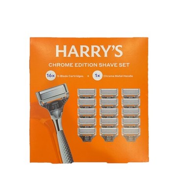 Harry's Chrome Edition Razor Set 16 Cartridges + 1 Handle