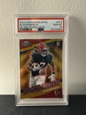 2023 Panini Contenders Optic - Up and Coming Bijan Robinson Gold Prizm /10 RC