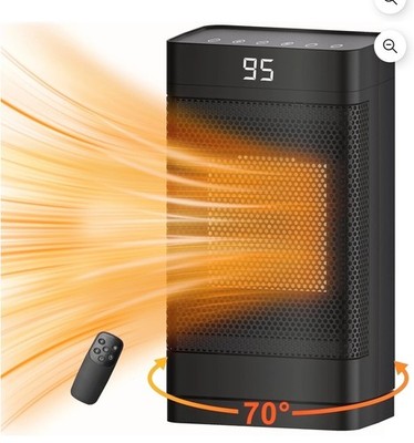 Space Heater, 1500W Electric Heaters Indoor Portable with Thermostat, PTC Fast H