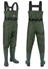 TIDEWE Bootfoot Chest Wader, 2-Ply Nylon/PVC Waterproof Fishing & Hunting Waders