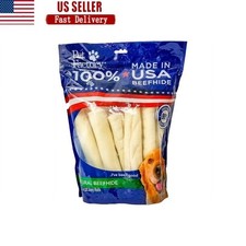 Natural Beefhide Rolls 8 Inch Long Lasting Dog Chews Promote Oral Health New