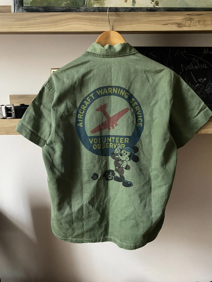 Camisa conmemorativa AWS WW del ejército de Estados Unidos de colección años 70-90 Disney Pearl Harbor Henderson WW Foto 3 de 4