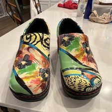 KLOGS Floral Patent Leather Comfort Slip Resistant Clogs Women's US 8.5