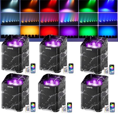 8800mAh Stage Par Light RGBWA UV Light 2.4G wireless DMX smartphone APP control