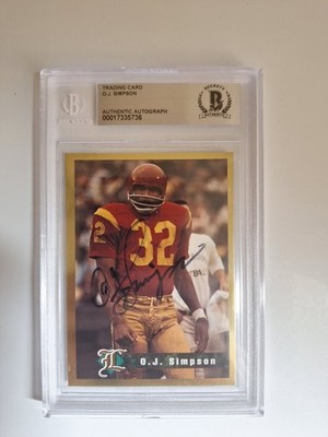 希少サイン 赤ティン Fishinger MOE 石敢営　autograph OJ Simpson Legend Sports Memorabilia Gold Border on Card Auto BGS