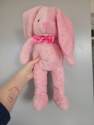 Vintage Chad Valley rosa Hase Kaninchen Plüschtier Kuscheltier Tröster