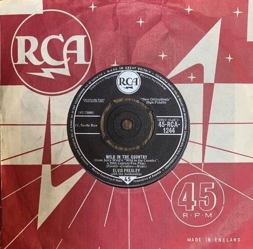 ELVIS PRESLEY 'Wild In The Country/I Feel So Bad' 1961 UK 45-RCA1244 ELVIS NM!