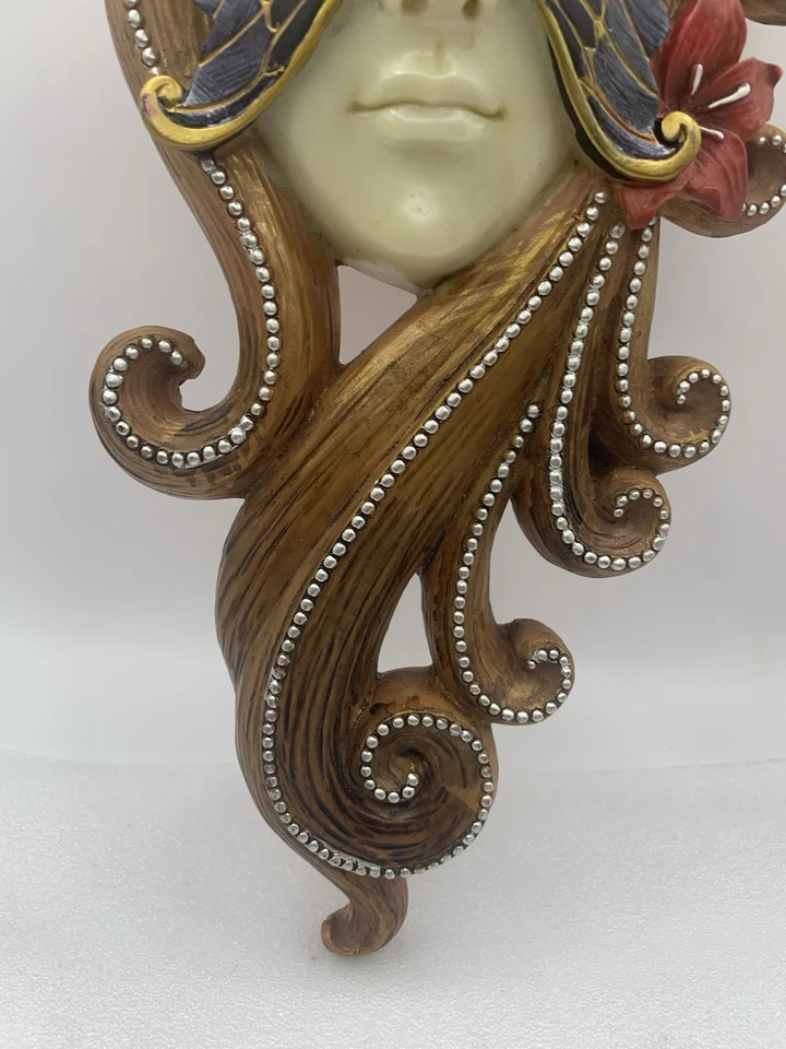 Toscano Masquerade Carnivale Countess Alessandria Mask Wall Sculpture 14” YR - Image 4 of 4