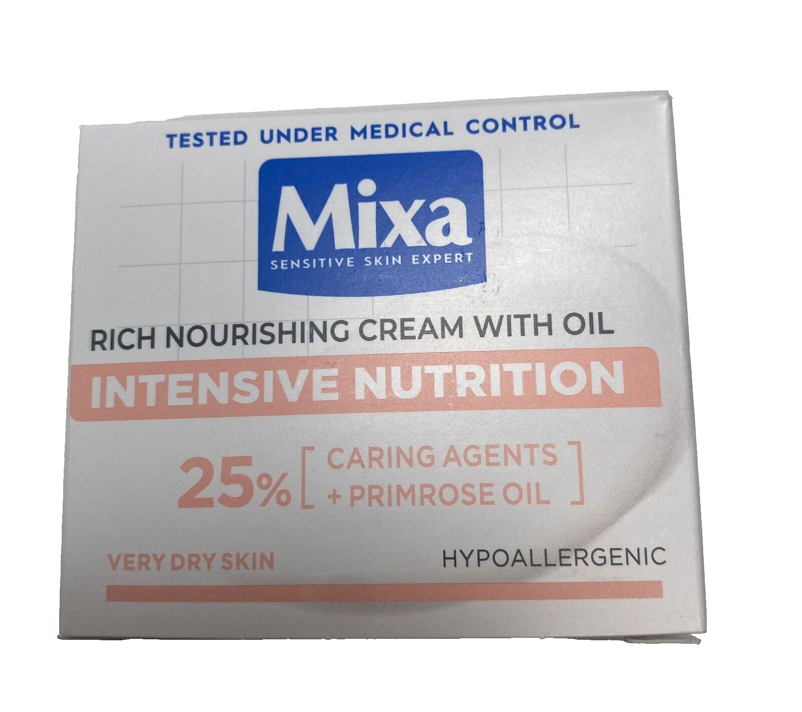 Mixa, a rich nourishing cream with oil for the face and neck, 50 ml