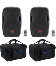 Rockville Pair BPA8 8" Professional Powered Active 300w DJ PA Speaker w Bluetoot