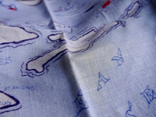 nAPKINS NAUTICAL MARINER MAP FLORIDA ISLANDS NAVIGATION IRISH LINEN X2 neocurio - Picture 10 of 13