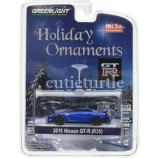 Greenlight Holiday Ornaments 2015 Nissan Skyline GT-R R35 1:64 Blue 51079
