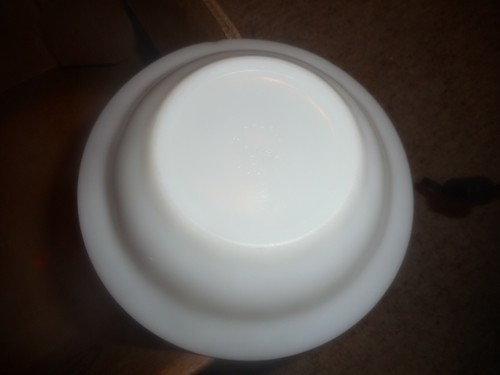 Pyrex cereal bowl sauce dish green rim milk glass white 5 1/2"  #21 - Bild 3 von 7