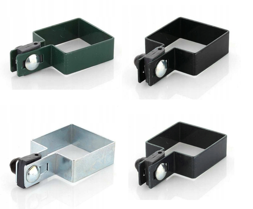 End Clamp square SET 40x40mm Wire ∅3mm Green Fence Clamp for Fence Post - Foto 3 di 7
