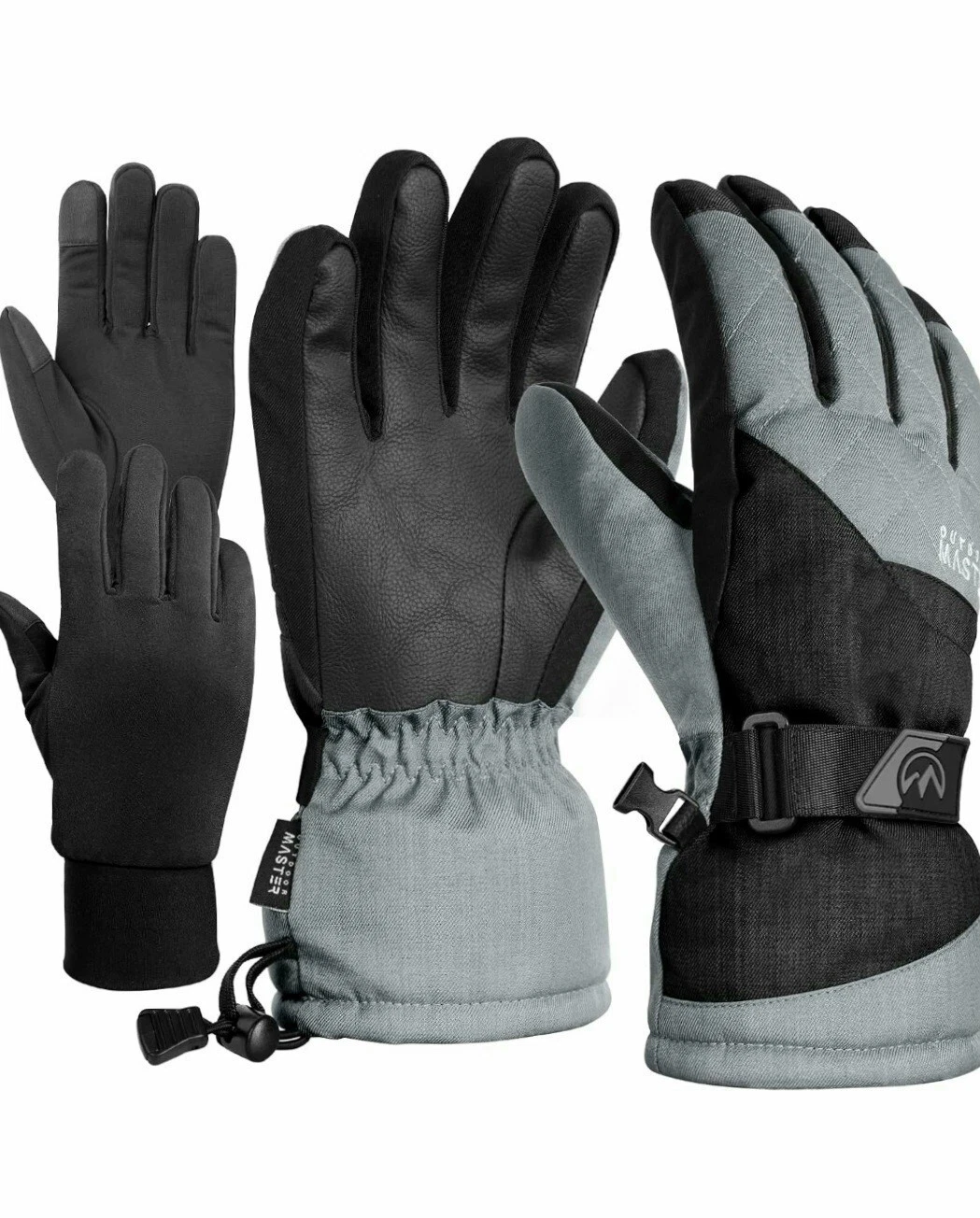 OutdoorMaster Ski & Snow Gloves, Winter Waterproof Thermal Gloves for Adult Men