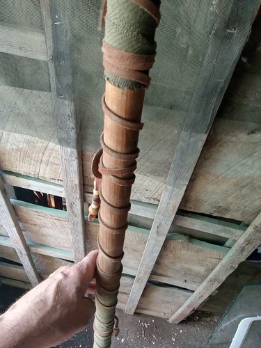 Native American Style Medicine Staff Vintage 1990s Aprox 6' Tall Antler To Horn - Picture 7 of 12