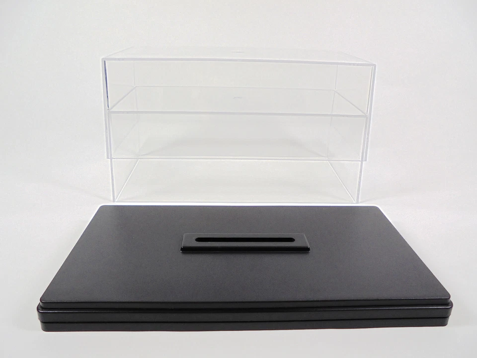 Lot de 2 boites vitrine cristal acrylique + socles pour voiture miniature 1/24 - Photo 3/4