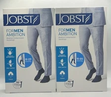 2PK Jobst For Men Ambition Compression Stockings ~ BLACK ~ SIZE 3 ~ 2 TTL ~ READ