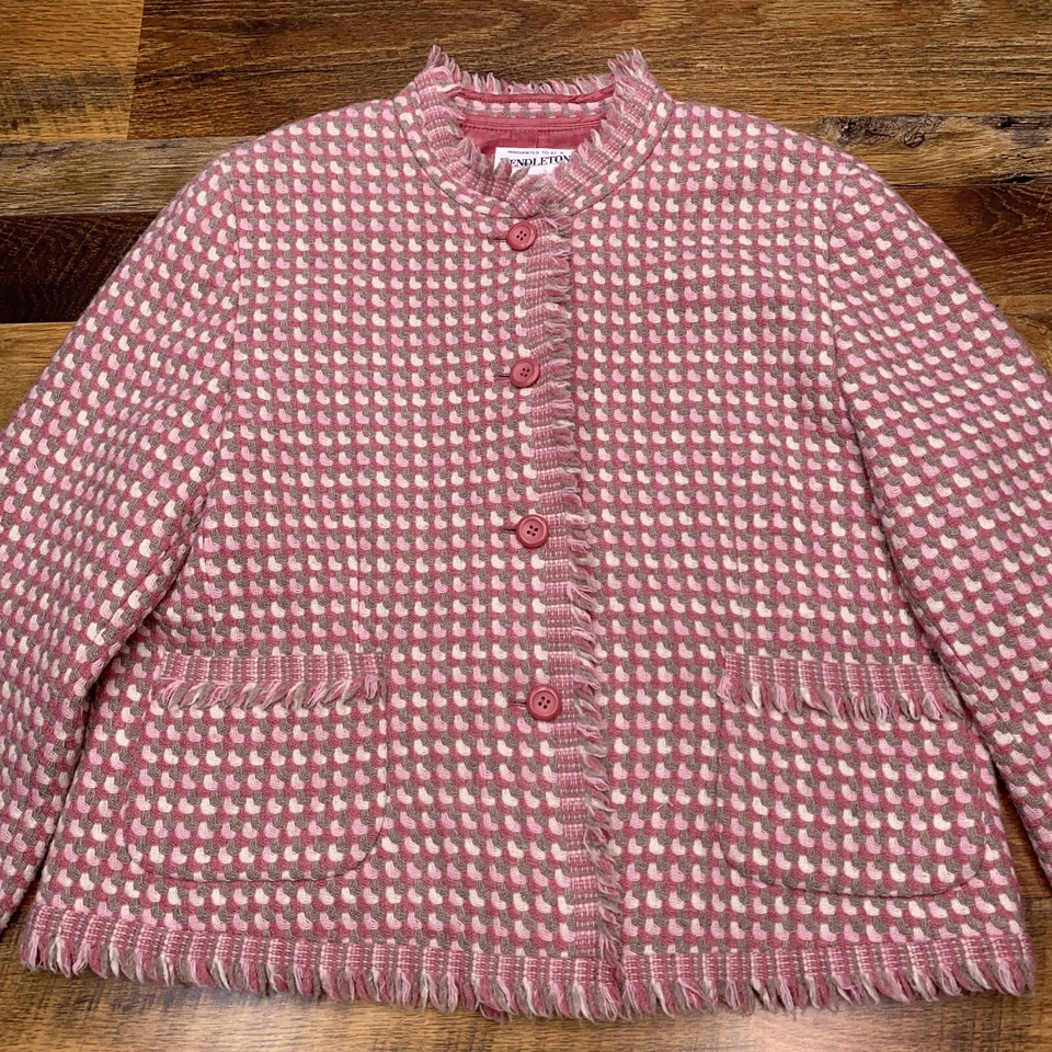 Vintage Pendleton Suit Womens 12 14 Blazer Skirt Set Wool Rose Manor USA NEW - Image 2 of 4
