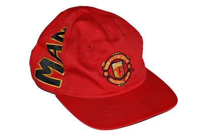 Casquette Manchester United Vintage 90s - Yupoong - Noir Et Rouge