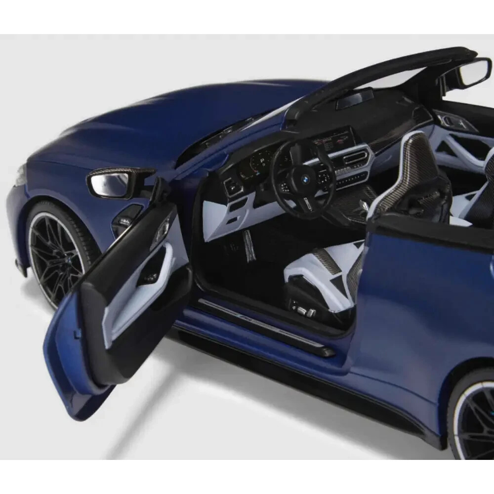 BMW Miniature M4 Cabriolet voiture de collection 1:18 bleu métallique mat en métal moulé