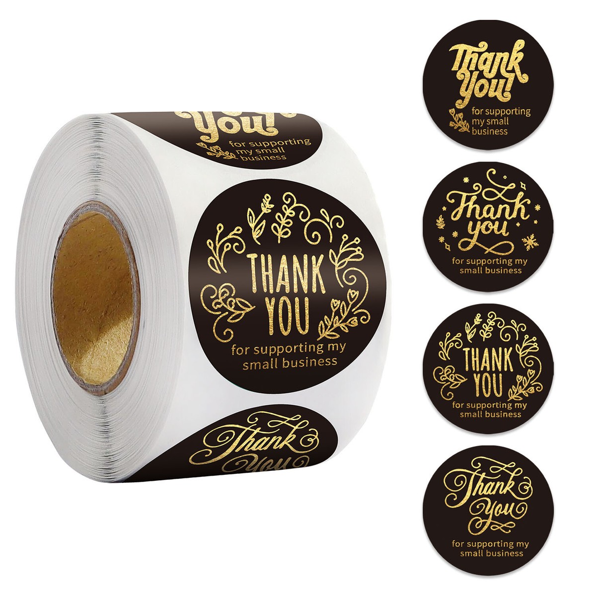 Gold Foil Round Labels 120 Gold Foil Thank You Stickers - 1.5 Round ...