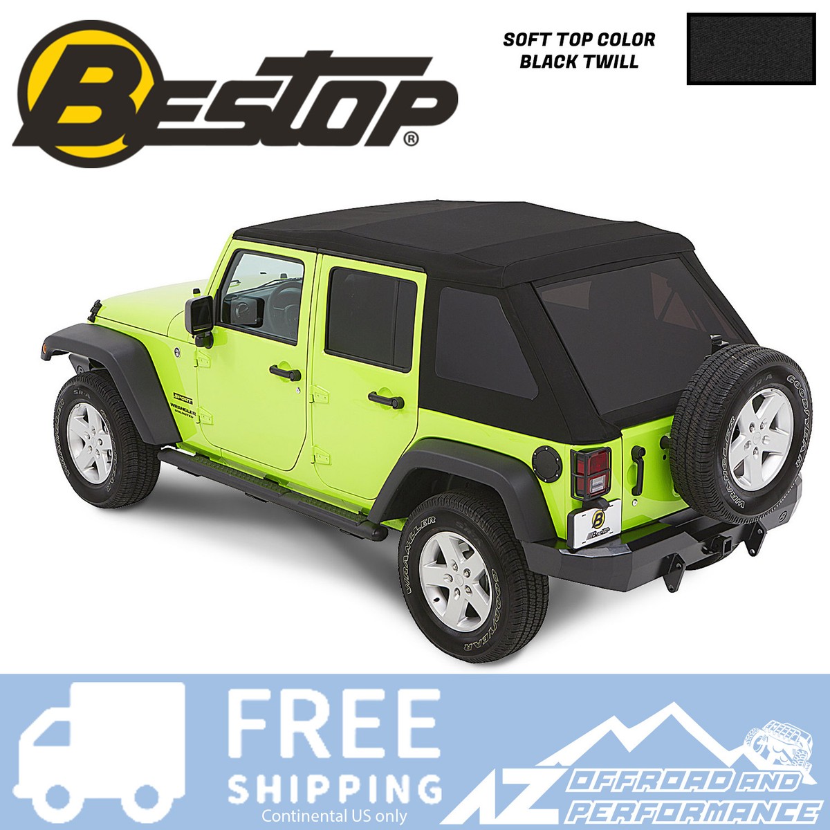 Bestop Trektop™ NX Glide Soft Top For 07-18 Jeep Wrangler