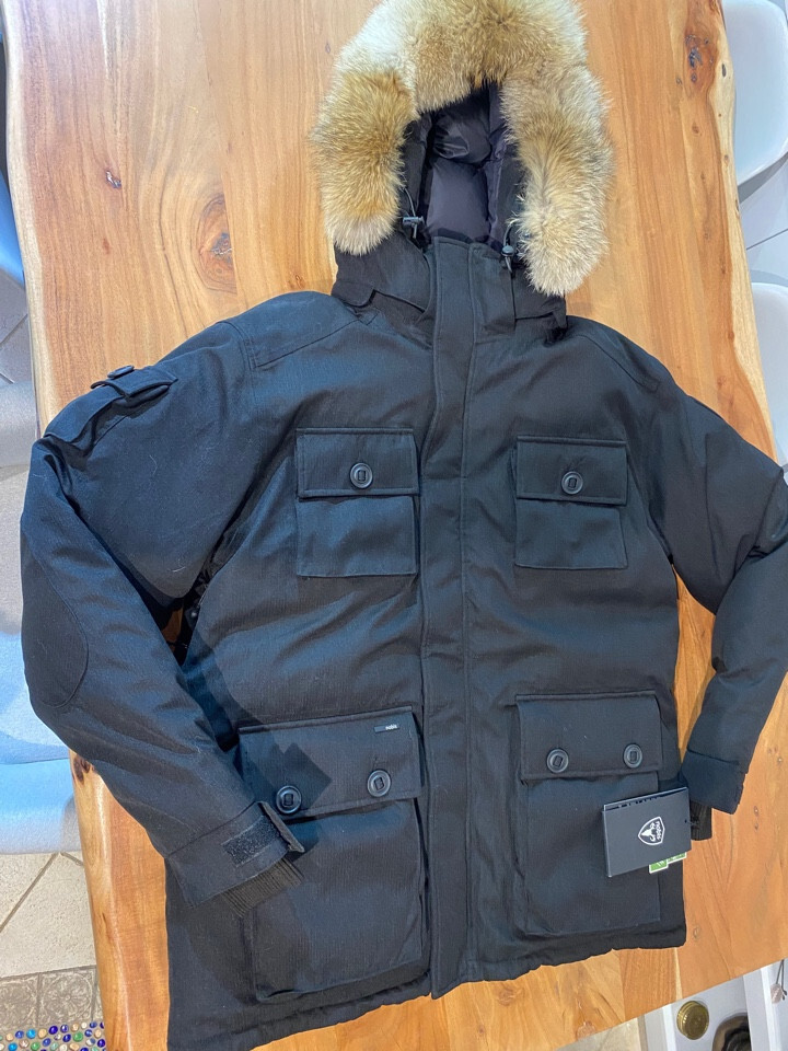 Nobis Luxury Barry Goose Canada Down black parka jacket  MSR1195$