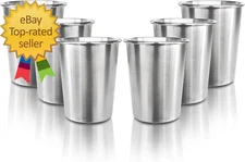 6 Pack 8 Oz Stainless Steel Kids Cups Children'S Pint Cups Stackable Metal Cups