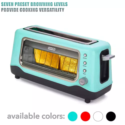 Dash Clear View 2-Slice Toaster, Extra Wide Slot Toaster With See Through Window