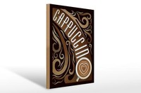 Holzschild Spruch 30X40 Cm Cappuccino Kaffee Holz Deko Schild