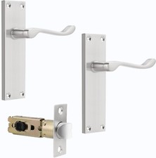 Probrico Satin Nickel Door Handles Internal with Adjustable Mortice Door Latch(4