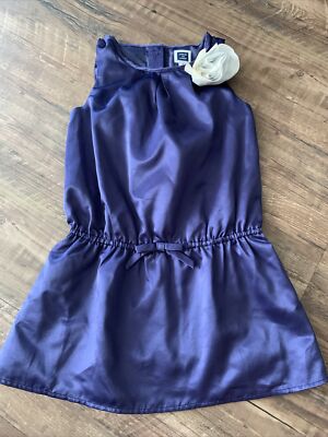 janie and jack satin dress Girl Dark Marine The Satin Bow Dress by Janie and Jack