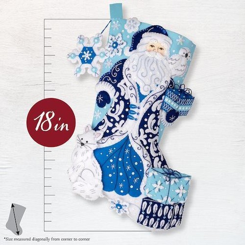 Bucilla 18" Kit calzature natalizie in feltro - Babbo Natale artico e amici 89628E - Foto 2 di 4