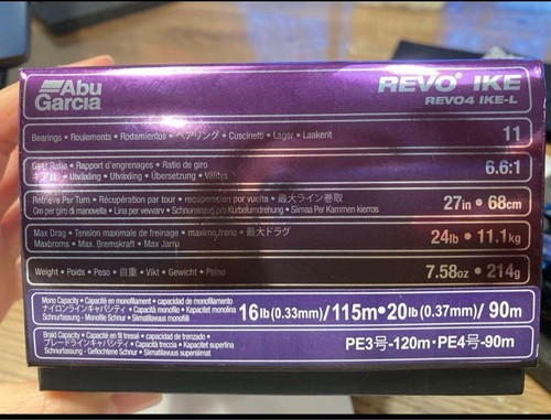 Abu Garcia Revo IKE-L 6.6:1 Left Baitcasting Reel Used with Box - Picture 3 of 4