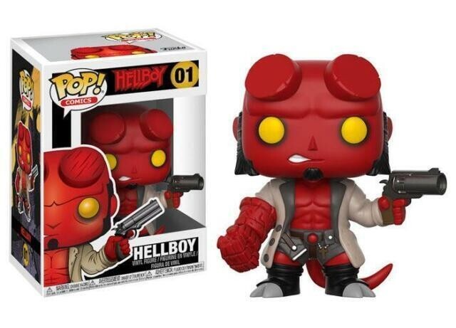 Funko Pop Comics Hellboy Bprd 01 New Vinyl Figure #1 Gun Trench Coat Tail Red